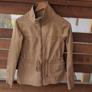 Old Navy jacket cotton field camel brown zippered XS